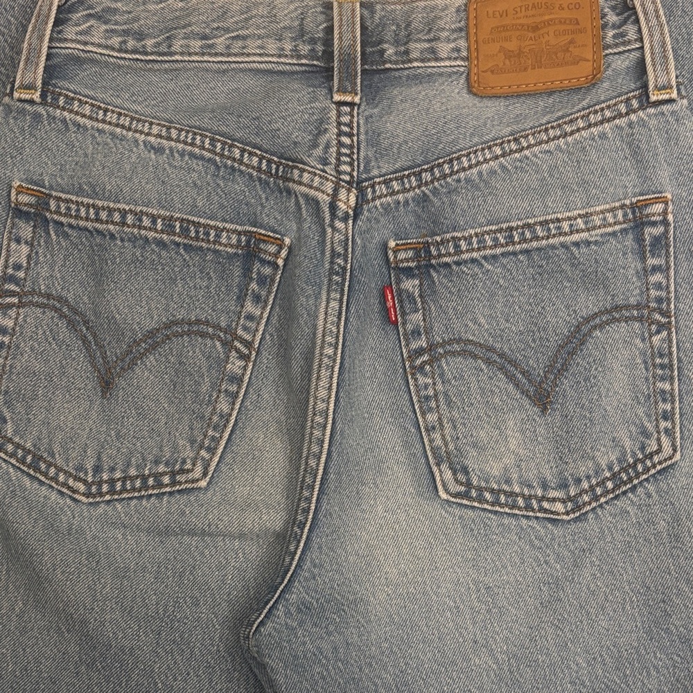 Levi's Ribcage Straight Ankle Jeans Classis Straight Leg Denim Light Wash SZ 25 - Picture 13 of 13